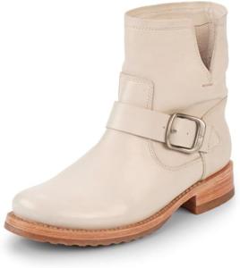 Женские ботильоны Frye Veronica 5 ¾” - из цельнозерновой кожи с эффектом потертости, с фурнитурой из антикварного металла и резиновой подошвой, конструкция с настоящим креплением подошвы, White - Naked Cow Leather