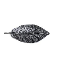 Декоративный поднос в античном стиле с листьями, 16 дюймов Nearly Natural, серый