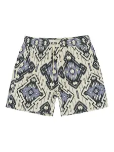 Шорты Gregor с кулиской и узором икат Nn07, фиолетовый