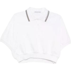 Поло с логотипом на воротнике Alexander Wang, белый