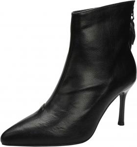 Женские модные ботильоны JOEupin, низкие сапожки на шпильке с заостренным носком, осенние теплые ботильоны, Black