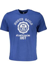 Мужская футболка North Sails хлопковая с белым принтом, синий