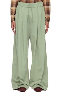 Dries Van Noten Зеленые плиссированные спортивные штаны