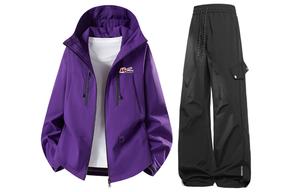 Ветровка Unisex WARRIOR, фиолетовый+черный (three proofings set)