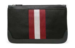 BALLY Кожаная сумка-клатч большая мужская черная