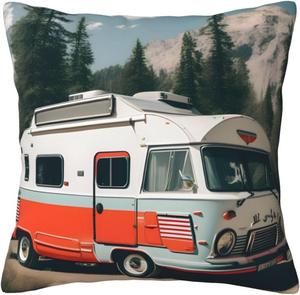 CarXs Декоративная подушка Happy Camper с двусторонним принтом Happy Camper Pattern