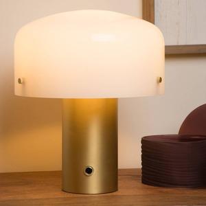 Настольная лампа Lucide Timon, опаловое стекло - золото - 27 х 27 см