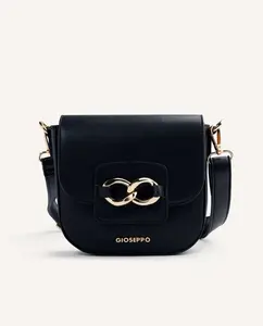 Сумка через плечо с металлической застежкой, молнией и длинной ручкой Gioseppo, черный