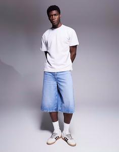 Удлиненные джинсовые шорты ASOS DESIGN светло-голубого цвета