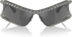 Женские квадратные солнцезащитные очки Swarovski Sk7022, Gunmetal/Polarized Blue Gradient