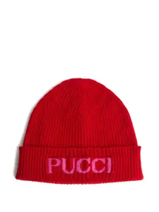 Шапка с жаккардовым логотипом Pucci Junior, красный