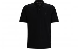 Хлопковая поло с вышитым логотипом HUGO BOSS, черный