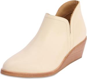 Женские модные ботильоны YDN с закрытым носком, V-образным вырезом, на низком клиновидном каблуке, без застежки, короткие, для формального делового стиля, размеры 4-16 US, Beige