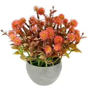 И.ГЕ.А. Искусственное растение "Маргарита в горшке", искусственные цветы, цветочный куст, украшение стола, растение, украшение искусственными цветами I.Ge.A., красный