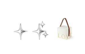 MISS TOOYA Серьги-гвоздики из серебра 925 пробы