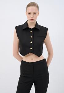 Блузка на пуговицах CROPPED adL, черный