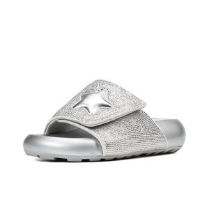 Женские сандалии-слайдеры со стразами, устойчивые к истиранию и скольжению SHUMO, Silver