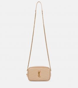 Сумка для фотоаппарата Lou Mini из стеганой кожи Saint Laurent, Poudre