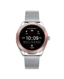 Мужские умные часы, двухцветный корпус и миланская стальная сетка Viceroy, серебряный