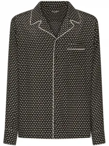 Шелковая рубашка с принтом DG DOLCE & GABBANA, черный