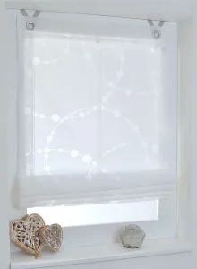 Римская штора Kutti Cadena белая современная с крючками из нержавеющей стали 100 х 140 см