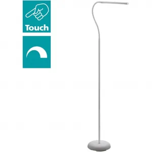 Торшер LAROA LED, сенсор касания, 4 уровня яркости, современный LED-панель нейтрально-белый, напольная лампа, LED-лампа для офиса, поворотная голова лампы, 53,5x21x130 см Eglo, белый