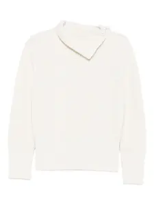 Джемпер из ажурной вязки Intrecci, белый