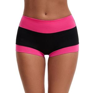 Женские трусы-слипы с высокой посадкой и полным покрытием из дышащего хлопка Inspire Chic, Red Black