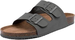 Мужские сандалии Nautica - повседневные шлепанцы с 2 регулируемыми пряжками и пробковой стелькой для максимального комфорта и стиля (обычная/широкая посадка, большой размер), серый