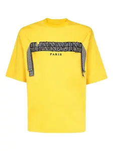 Хлопковая футболка с шевронным узором Lanvin, желтый