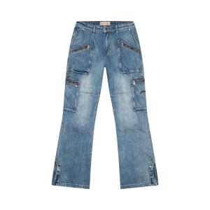 Брюки Godspeed Double Pocket Flared Cargo Denim, Blue