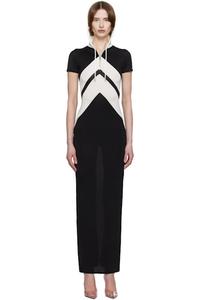Черно-белое платье макси «The Chevrons» Jean Paul Gaultier