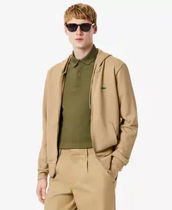 Мужская флисовая толстовка с молнией Lacoste, загар/бежевый