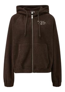Толстовка с капюшоном на молнии QS, темно-коричневый