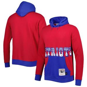 Мужской красный пуловер с капюшоном Mitchell & Ness New England Patriots Big Face 5.0
