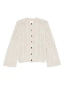 Кардиган вязаный косами Virginie Dôen, бежевый