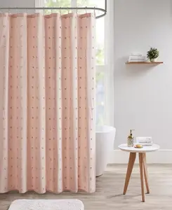 Занавеска для душа с помпонами Brooklyn, 70 x 72 дюйма Intelligent Design, pink
