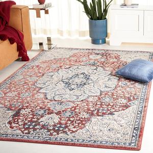 Ковер SAFAVIEH, 161 x 229 см, Rosewood Collection, Ivory & Red, Shabby Chic Oriental Design, идеален для гостиной, спальни, столовой (ROW104A-5)