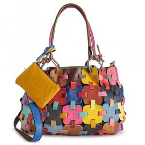 Ameri Кожаная большая сумка Colby и мешочек для монет Ameri Leather, цвет Rainbow