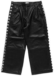 Кожаные брюки VAQUERA с заклепками, черные