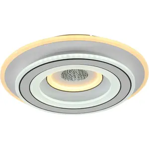 Потолочный светильник TOLAGO с LED-панелью 1 шт., теплый белый светодиод, пульт дистанционного управления, инфракрасный в комплекте. Just Light, белый