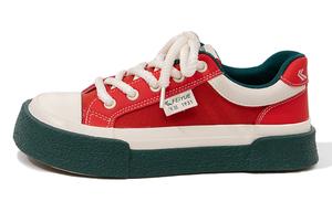 Feiyue Женские нескользящие износостойкие низкие парусиновые туфли бежевого/ржаво-красного цвета