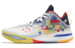 Баскетбольные кроссовки Wind Blade 3PRO мужские  среднего размера, белые/синие Qiaodan