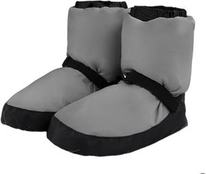 Балетные разогревающие тапочки для женщин, плоские танцевальные туфли-ботильоны с ремешком BININBOX, Grey