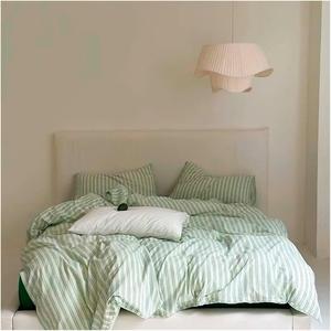 YUSIWOAL Комплект постельного белья хлопковый тканый в окрашенную нить вертикальная полоска