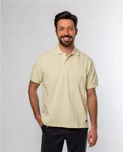 Мужская рубашка-поло из пике светло-желтого цвета Wickett Jones, желтый