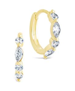 Серьги-кольца Kensington Micro Hoops из стерлингового серебра Sterling Forever, Gold