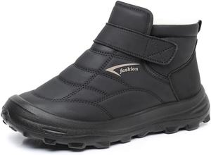 Мужские зимние ботинки Qacksv, утепленные зимние сапоги, легкие противоскользящие ботинки до щиколотки для повседневной носки на улице, черный