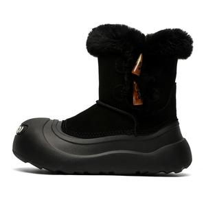 Kangaroo head Утепленные короткие зимние ботинки унисекс черные, цвет Black