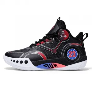 Prince McQueen Антискользящие износостойкие баскетбольные кроссовки мид-топ Unisex - Верх из флисовой подкладки и кожи Черный Красный, цвет Fleece-Lined Leather Upper Black Red